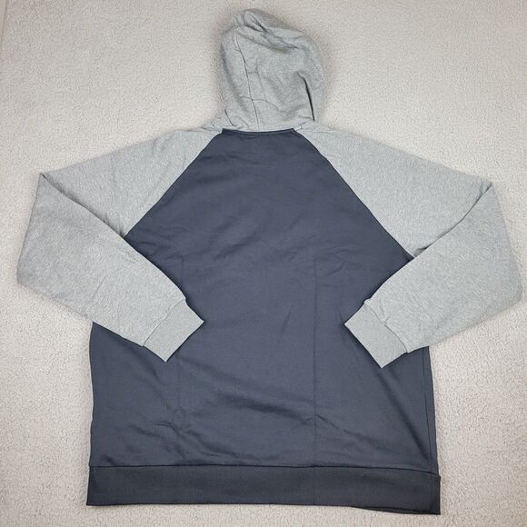 Under Armour Mens 2XL Sweatshirt Wordmark Rival Fleece Hoodie Black Gray - Picture 3 of 10